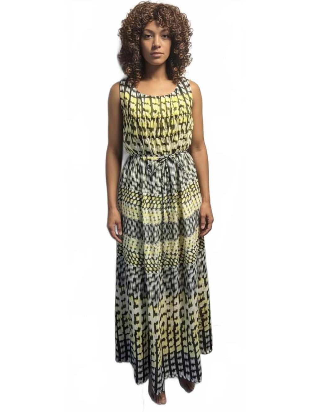 DRESS By SOHO Apparel Co Size 16, Sleeveless Maxi Dress with Geometric Pattern